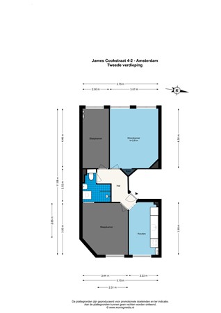 Floorplan - James Cookstraat 4-2, 1056 RZ Amsterdam